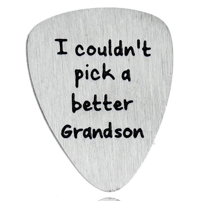YeeQin Grandson Gifts Musical Gift For Grandson I Couldn't Pick A Better Grandson Guitar Picks - Image 1